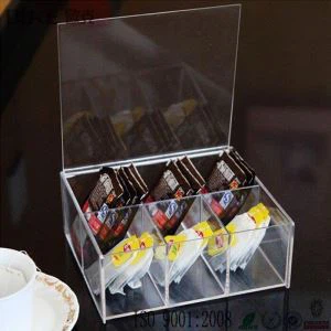 6 Kompartmanlı Yüksek Kalitede Akrilik Çay Torbası Kutu Tutacağı