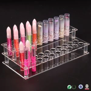 Şeffaf Akrilik Ruj Organizatörü Kompartmanlı Dudak Parlatıcısı