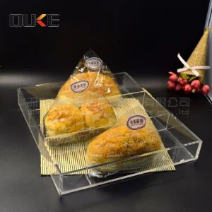 Satılık Kişiselleştirilmiş Kare Şeffaf Akrilik Tepsi Besleme Tepsisi