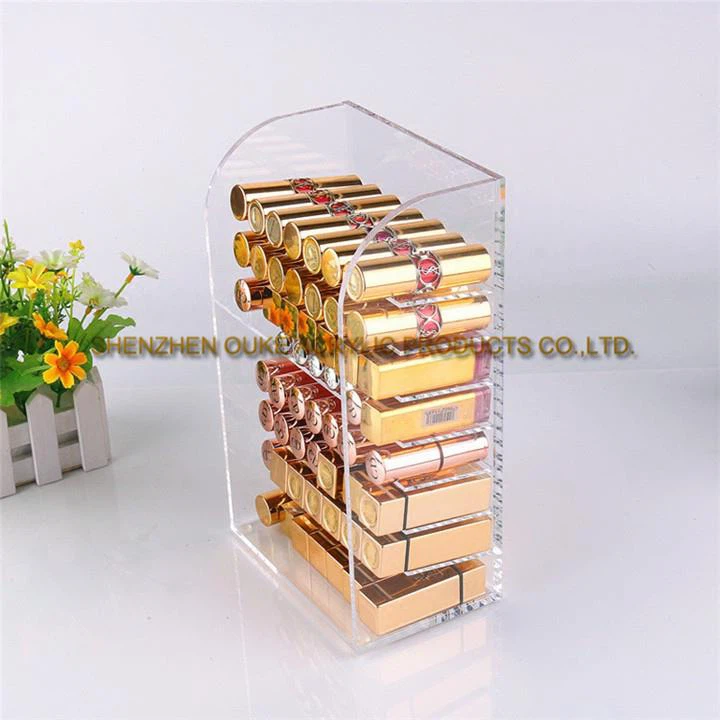Desktop Large Clear Makeup Organizer Lipstick Containers Acrylic Lipstick Holder