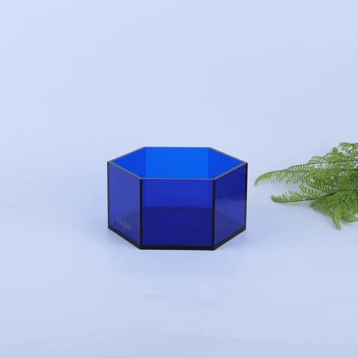 Blue Hexagonal Luxury Acrylic Display Box