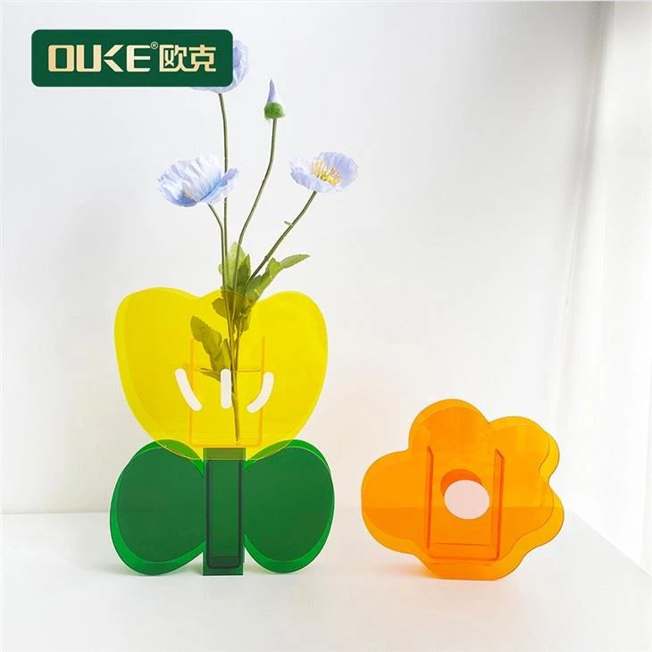 Colorful Rainbow Acrylic Flower Vases